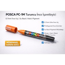 Posca Pc-1m Turuncu 0.7mm Ultra Ince Uç Profesyonel Su Bazlı Marker