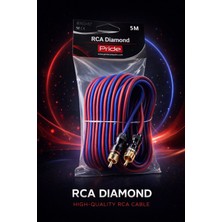 Pride Diamond 5 Metre %100 Ofc Bakır Rca Kablo 2 Kanal 2rca-2rca Amfi Ses Sistemi Bağlantı Kablosu
