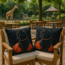 Ber-Tun Tekstil Kedi Desenli Kırlentkılıfı 2'li Takım