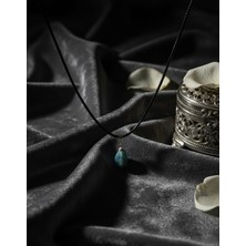 Meneva Aksesuar Apatit Doğal Taş Deri Ipli Kolye