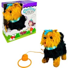 Sinerjim PFT-B267 Peluş Tasmalı Yürüyen Köpek Mavi -Vrd