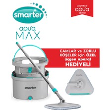 Normadia Aqua Max Üçgen Aparat Temizlik Seti, Çok Amaçlı Mop ve Cam Sileceği
