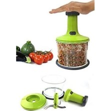 Unbranded Pratik Basmalı El Rondosu - 3 Bıçaklı Sebze Doğrayıcı ve Mutfak Robotu