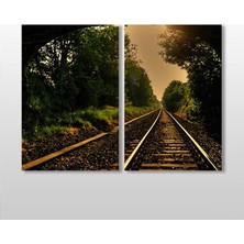 Technopa Tren Rayları Kanvas Tablo - 120x110cm