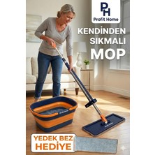 Normadia Büyük Boy Kendinden Sıkmalı Paspas Mop ve Yedek Bez Seti