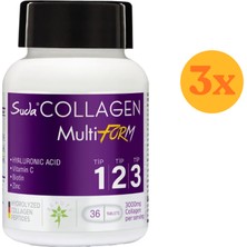 Suda Collagen Multiform Tip I-Iı-Iıı Kolajen 36 Tablet - 3 Adet (108 Tablet) - Dezenfektan Hediyeli (%72 Alkol)