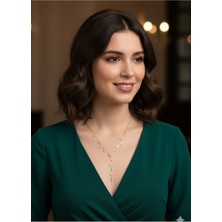 Cadde Dükkanı Yaprak Figürlü Gold Renk Uzun Kolye