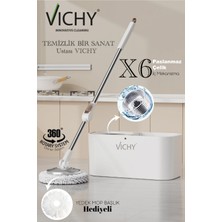 Normadia Çevre Dostu 360° Döner Mop Temizlik Seti, Kolay Sıkma Kova ve Yedek Başlık