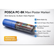 Posca Pc-8k 8mm Mavi Kalın Uçlu Su Bazlı Poster Markeri
