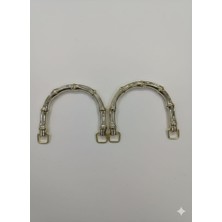 İğne İzi Premium Gold Kaplama Bambu Model Çanta Kulpu - D Halkalı