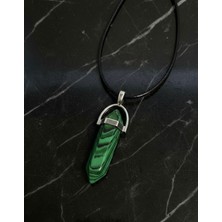 Meneva Aksesuar Malakit Doğal Taş Çivi Model Kolye