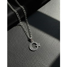 Meneva Aksesuar Ay Yıldız Temalı Unisex Kolye