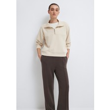 Mavi Yarı Fermuarlı Ekru (TENCEL™) Modal Karışımlı Sweatshirt 1S10488-70005