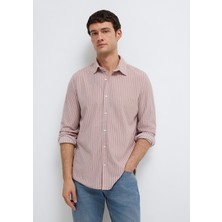 Mavi Çizgili Pembe Gömlek 0211404-91578