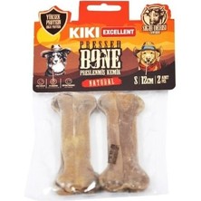 Indispensablely Kiki Excellent Sığır Derisinden Pres Kemik Köpek Ödülü 12 cm 2 Adet Naturel