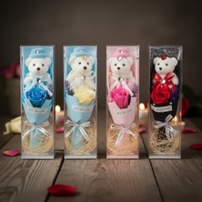 Poebgo Family's Şeffaf Kutulu Ayıcıklı Gül Buketi