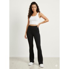 Kadın Şardonlu Dalgıç Kumaş Ispanyol Paça Tayt