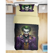 Joker 3D Dijital Baskılı Tek Kişilik Çarşafsız Nevresim Takımı Genç Nevresim Takımı