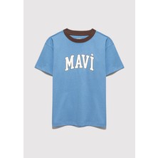 Mavi Mavi Logo Baskılı Mavi Tişört 6610417-70724