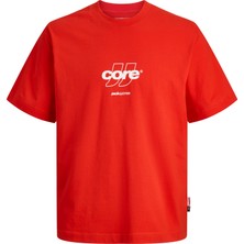 Jack & Jones Jack Jones Jcoclub Front Prınt Tee Ss Crew Neck Erkek Kırmızı Tshirt 12289868-17