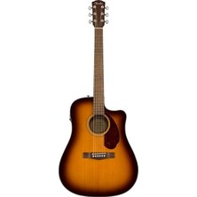 Fender 0970213332 CD-140SCE Dreadnought Elektro Akustik Gitar (Sunburst - Ceviz Klavye) | Classic Design Serisi Güçlü Baslar Parlak Tizler ve Hard Case Dahil