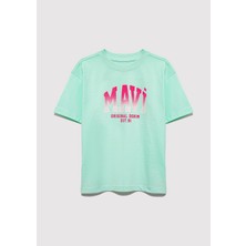 Mavi Mavi Logo Baskılı Yeşil Tişört 7610386-71643