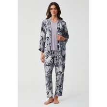 Penye Mood Natural Soft Üçlü Pijama Takımı