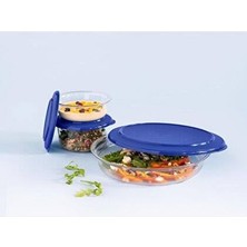 Tupperware Kristalin Lacivert 1.3 Lt Servis Tabağı Saklama Kabı