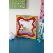 Maharat Nakış Detaylı Dekoratif Ayna 30X30 cm