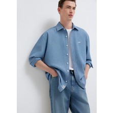 Mavi Mvjns Nakışlı Mavi Gömlek 0211885-18790