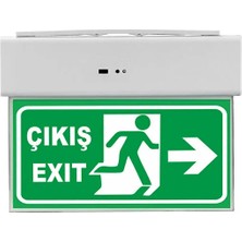 Usin Sağ Yön Exit +Çıkış Yazılı Şarjlı + Elektrikli Acil Çıkış Yön Armatürü Levhası
