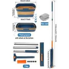 Normadia Pratik Kendinden Sıkmalı Katlanabilir Mop Seti ve Tekerlekli Kova
