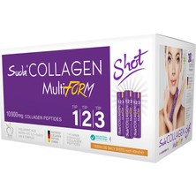 Suda Collagen Multiform Kolajen Şeftali Aromalı 40 ml x 30 Shot - Dezenfektan Hediyeli (%72 Alkol)