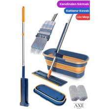 Normadia Xl-Max Döner Başlıklı Temizlik Seti, Yedek Bez Hediyeli, 18 Lt Kova Mop