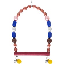 Zemira Ahşap Tünekli Papağan ve Muhabbet Kuşu Salıncağı 10-16 cm