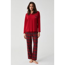 Penye Mood Ekose Desenli Pijama Takımı