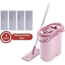 Normadia 3 Bölmeli Trio Tablet Mop Seti ve 4 Mikrofiber Bez, Pratik Temizlik Seti