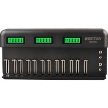 Esranın Dünyası Beston C9036WL AA/AAA/9V/C BOY/DBOY/NI-MH/NI-CD/9V/LITYUM Pil LCD Ekranlı Hızlı Şarj Cihazı Rss