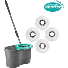 Normadia Pratik Otomatik Temizlik Seti, 4 Mikrofiber Mop ve Paspas Ile**