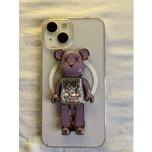 Ayis Aksesuar Bearbrick Model Taşlı Telefon Tutucu & Standı - Lüks Tasarım Telefon Arkası Aksesuar