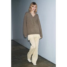 Allbucks Zara, Dantel Elbise Detaylı Yün Karışımlı Triko Kazak ABZRA3738