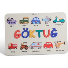 Tuiste Isimli Bebek Hediyesi Ahşap Montessori Oyuncak Puzzle, Çocuk Odası Dekoru, Doğum Günü Partisi Set 5