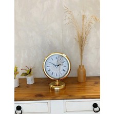 LTG Nova Gold Metal Çini Desenli Roma Rakamlı Masa Saati