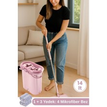 Normadia 3 Bölmeli Trio Tablet Mop Temizlik Seti + 3 Yedek Mikrofiber Bez Hediye