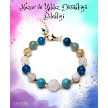 Herkimer Doğal Taş Nazar ve Yıldız Düşüklüğü Doğaltaş Şifa Enerji Bilekliği