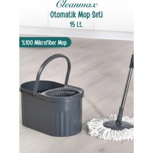 Normadia Döner Başlıklı Premium Mop Paspas Temizlik Seti 15LT, Çelik Saplı, Renkli