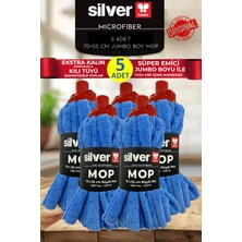 Normadia Büyük Boy Mikrofiber Mop Başlığı 70×55 cm Mavi, 5 Adet Yedek Set