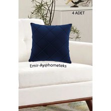 Emir-Ay@hometeks 4ADET Kapitoneli Kırlent Kılıfı , Yastık Kılıfı ( Leke Tutmayan Silinebilir Kumaş )