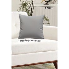 Emir-Ay@hometeks 4ADET Kırlent Kılıfı , Yastık Kılıfı ( Leke Tutmayan Silinebilir Kumaş )