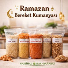 Ramazan Bereket Kumanyası | Hasbihal Aktar Baharat – Doğal Açık Ürün (Baldo Pirinç, Bulgur, Kırmızı Mercimek, Nohut, Aşurelik Buğday)